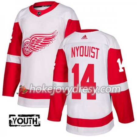 Dětské Hokejový Dres Detroit Red Wings Gustav Nyquist 14 Bílá 2017-2018 Adidas Authentic